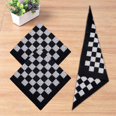 Kuber Industries Handkerchief | Premium Cotton Fabric | Women's Handkerchief | Ladies Rumal | Women's Hankies | Hankies for Girls | Check Print Hanky | 2 Piece Set | Extra Large | Black